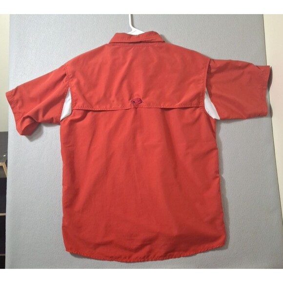 Ole Miss Shirt Men L Red Drake Waterfowl Fishing Vented Short Sleeve Football - Picture 8 of 11